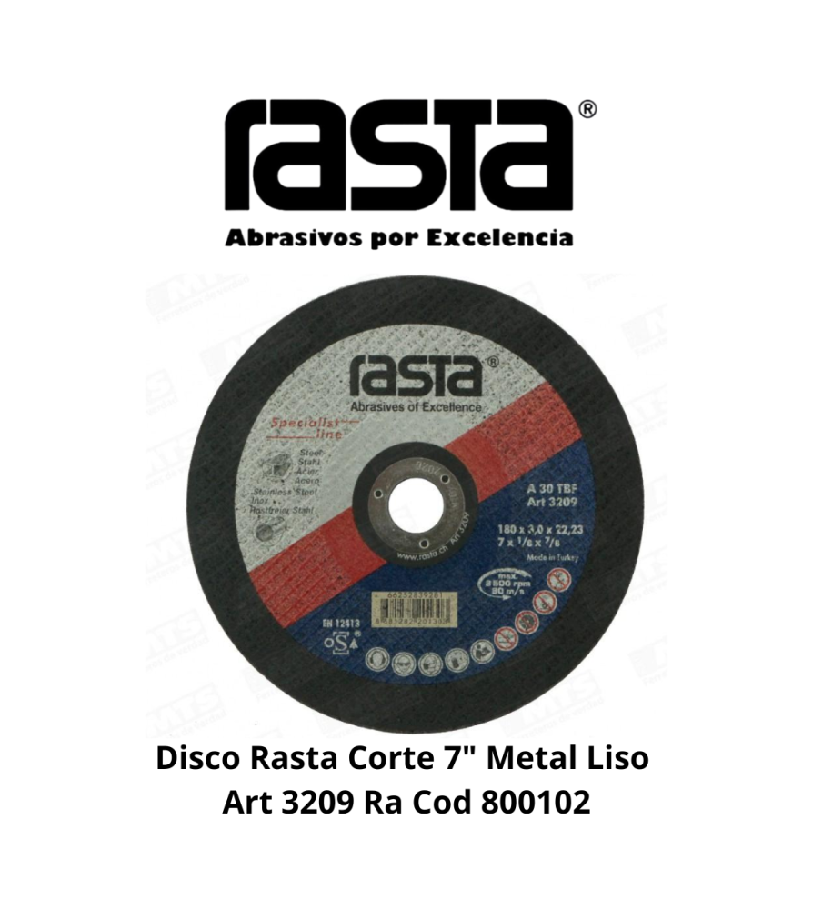 Disco Rasta Corte 7" Metal Liso Art 3209 Ra Cod 80