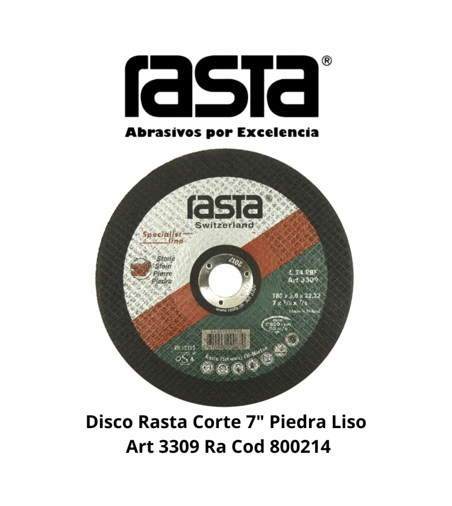 Disco Rasta Corte 7" Piedra Liso Art 3309 Ra Cod 8