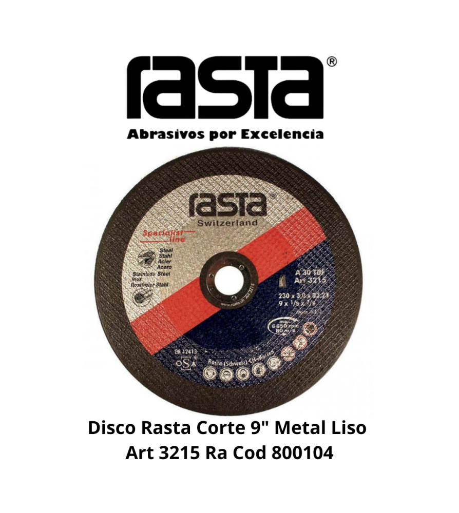 Disco Rasta Corte 9" Metal Liso Art 3215 Ra Cod 80
