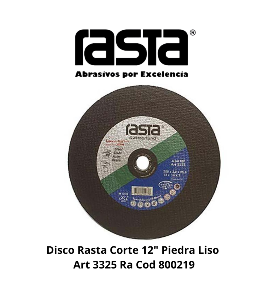 Disco Rasta Corte 12" Piedra Liso Art 3325 Ra Cod
