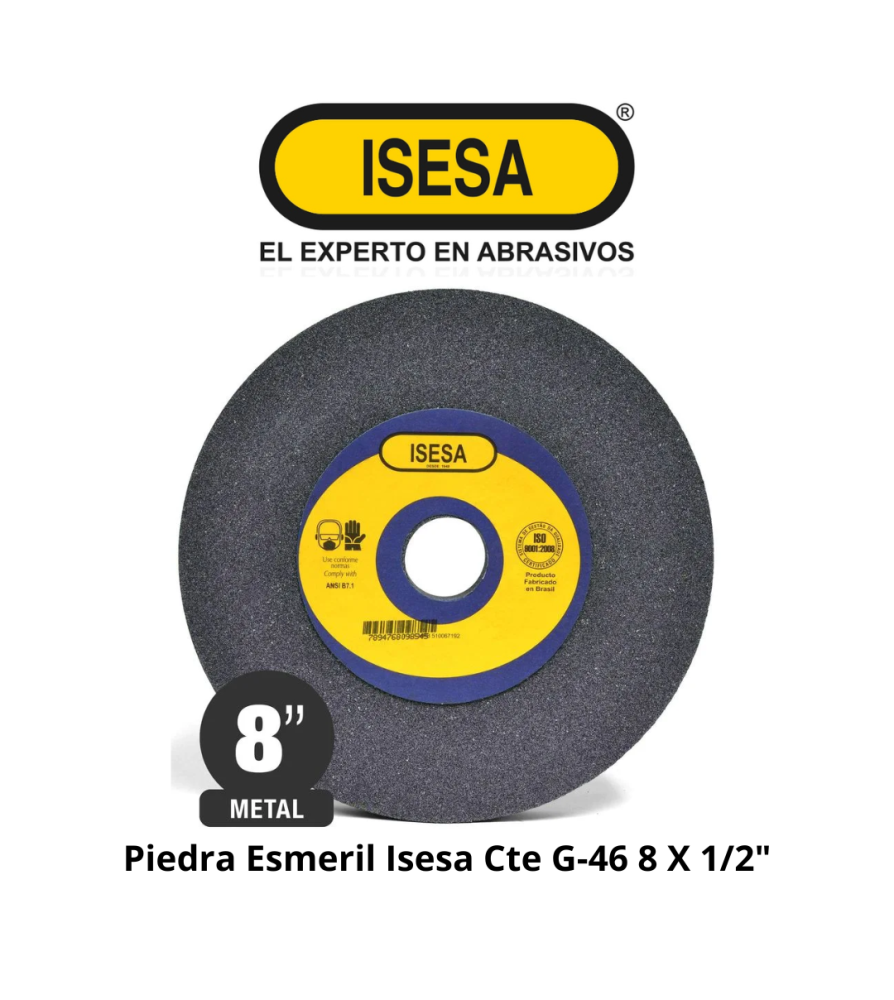 Piedra Esmeril Isesa Cte G-46 8 X 1/2"