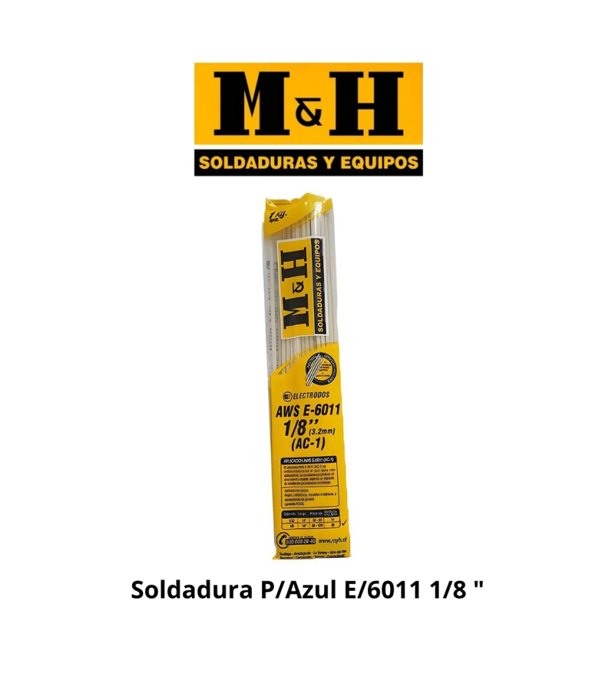 Soldadura Electrodo P/azul M&h E/6011 (317) 1/8"