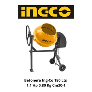 BETONERA INGCO 180 LTS 1,1 HP 0,80 KG CM30-1