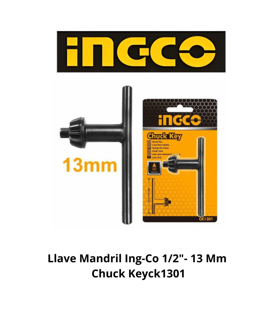 Llave Mandril Ingco 1/2"- 13 Mm Chuck Keyck1301