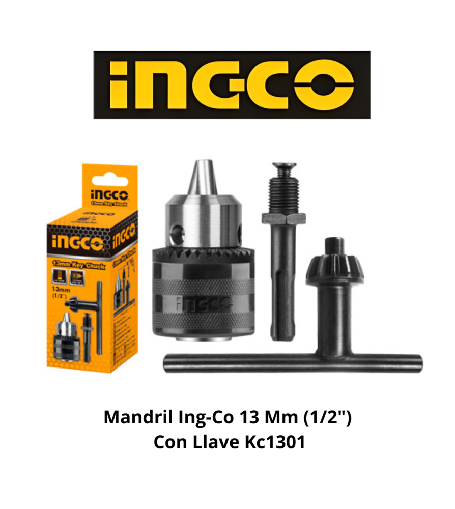 Mandril Ingco 13 Mm (1/2") Con Llave Kc1301