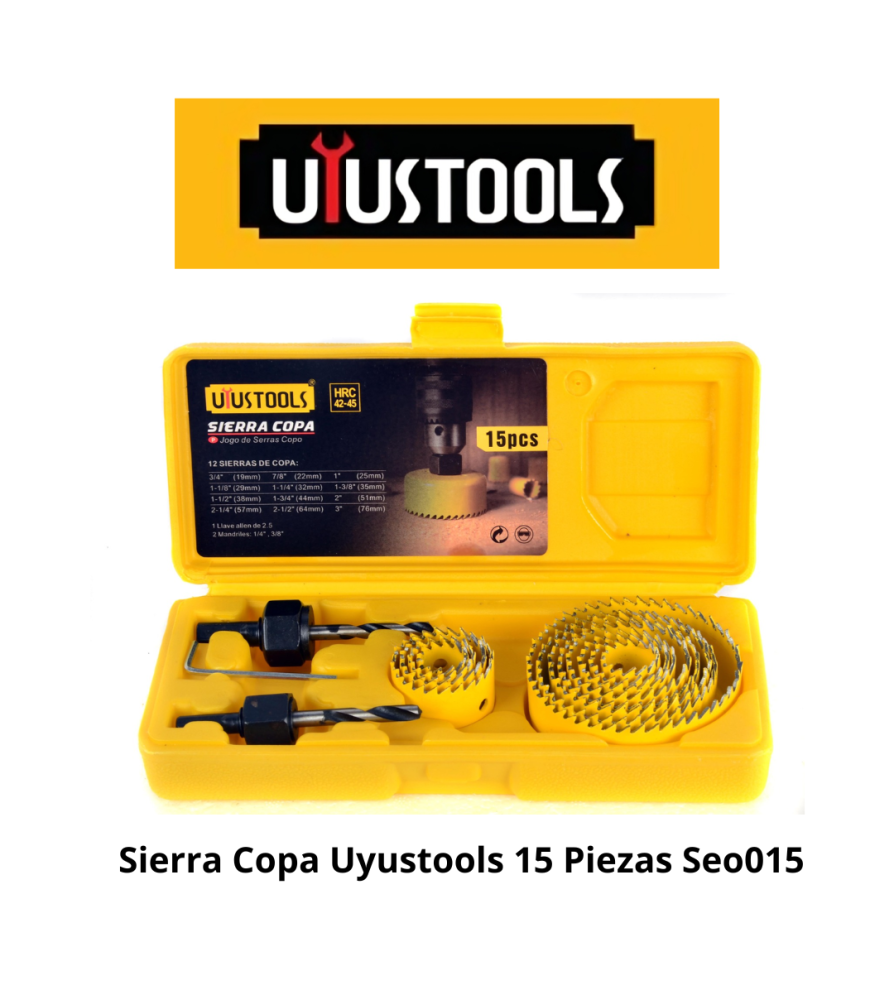 Sierra Copa Uyustools 15 Piezas Seo015