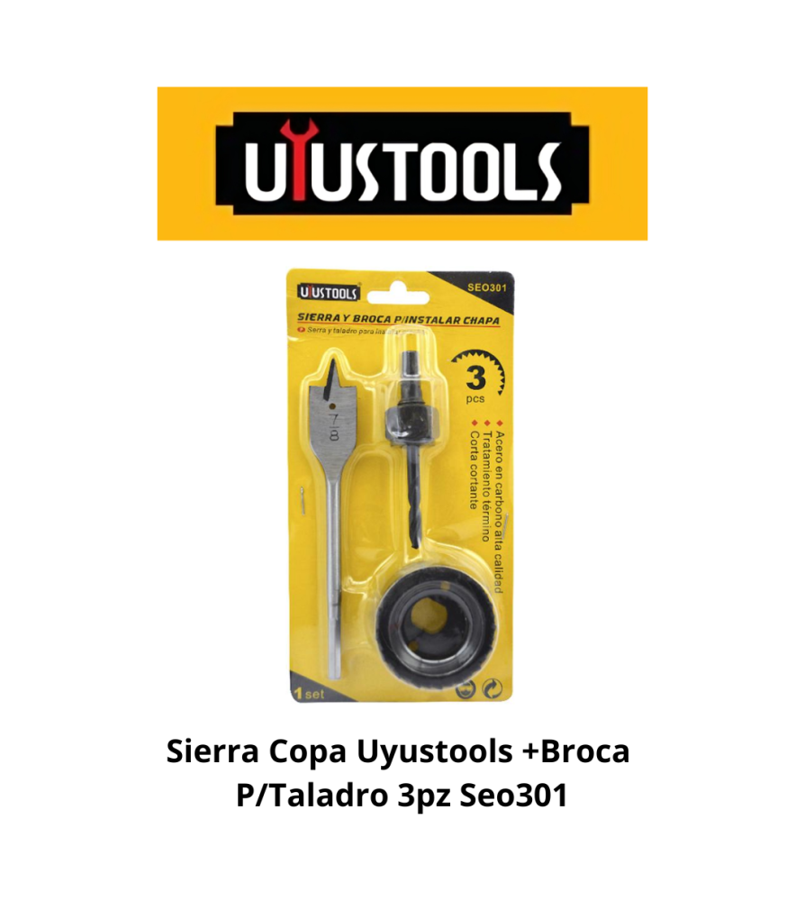 Sierra Copa Uyustools +broca P/taladro 3pz Seo301