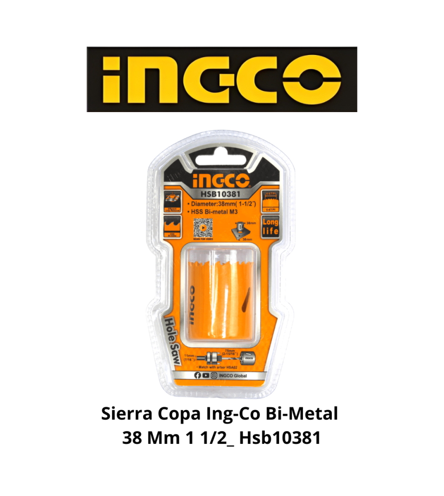 Sierra Copa Ingco Bi-metal 38 Mm 1 1/2_ Hsb10381