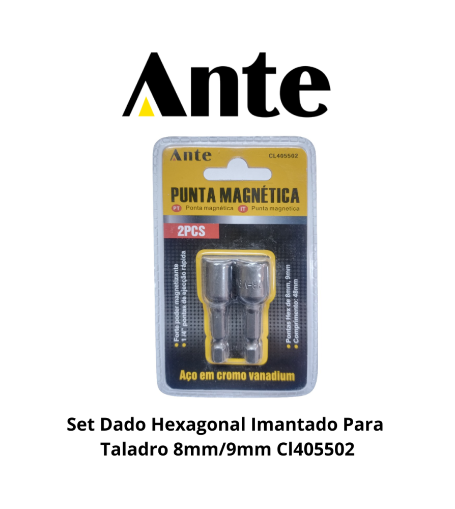 Set Dado Hexagonal Imantado Para Taladro 8mm/9mm C