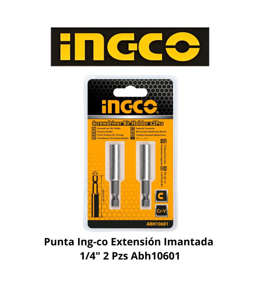 Punta Ingco Extension Imantada 1/4" 2 Pzs Abh1060