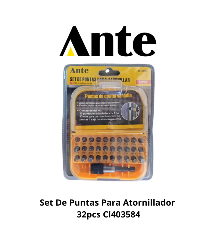 Set De Puntas Para Atornillador 32pcs Cl403584