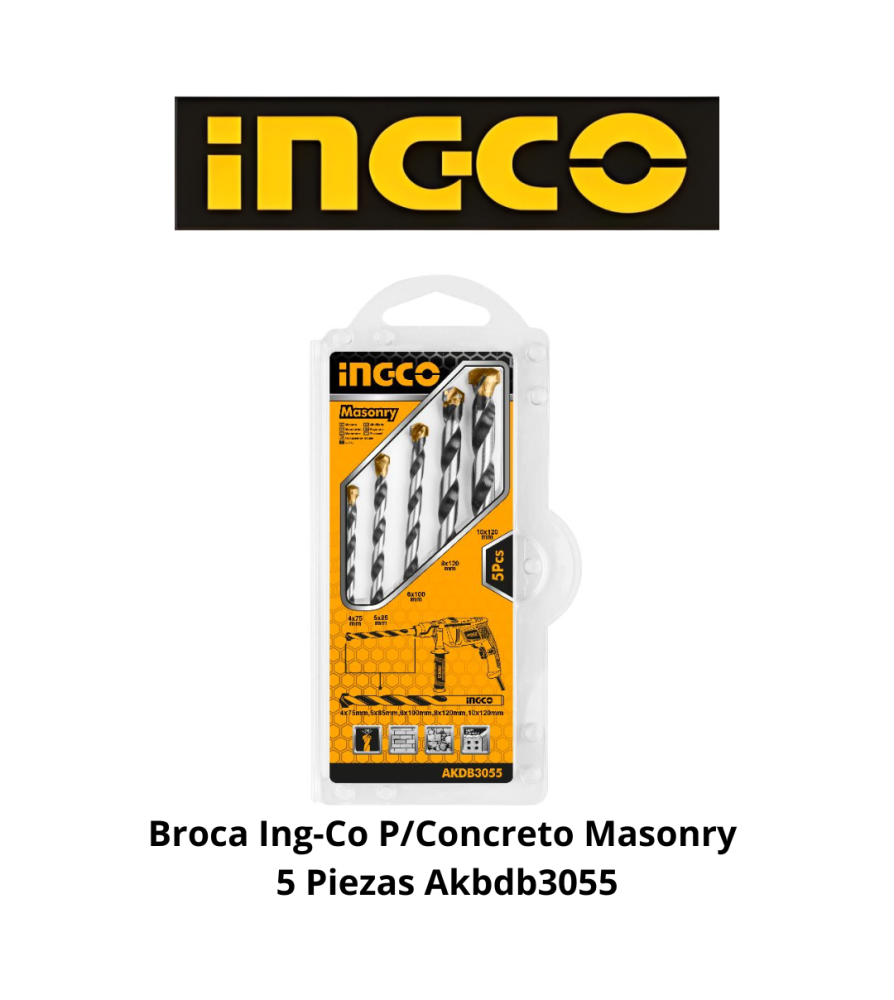 Broca Ingco P/concreto Masonry 5 Piezas Akbdb3055