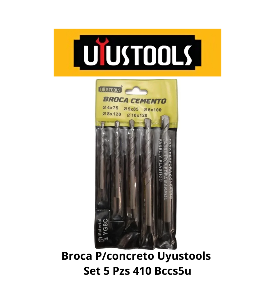 Broca Concreto Uyustools Set 5 Pzs 410 Bccs5u