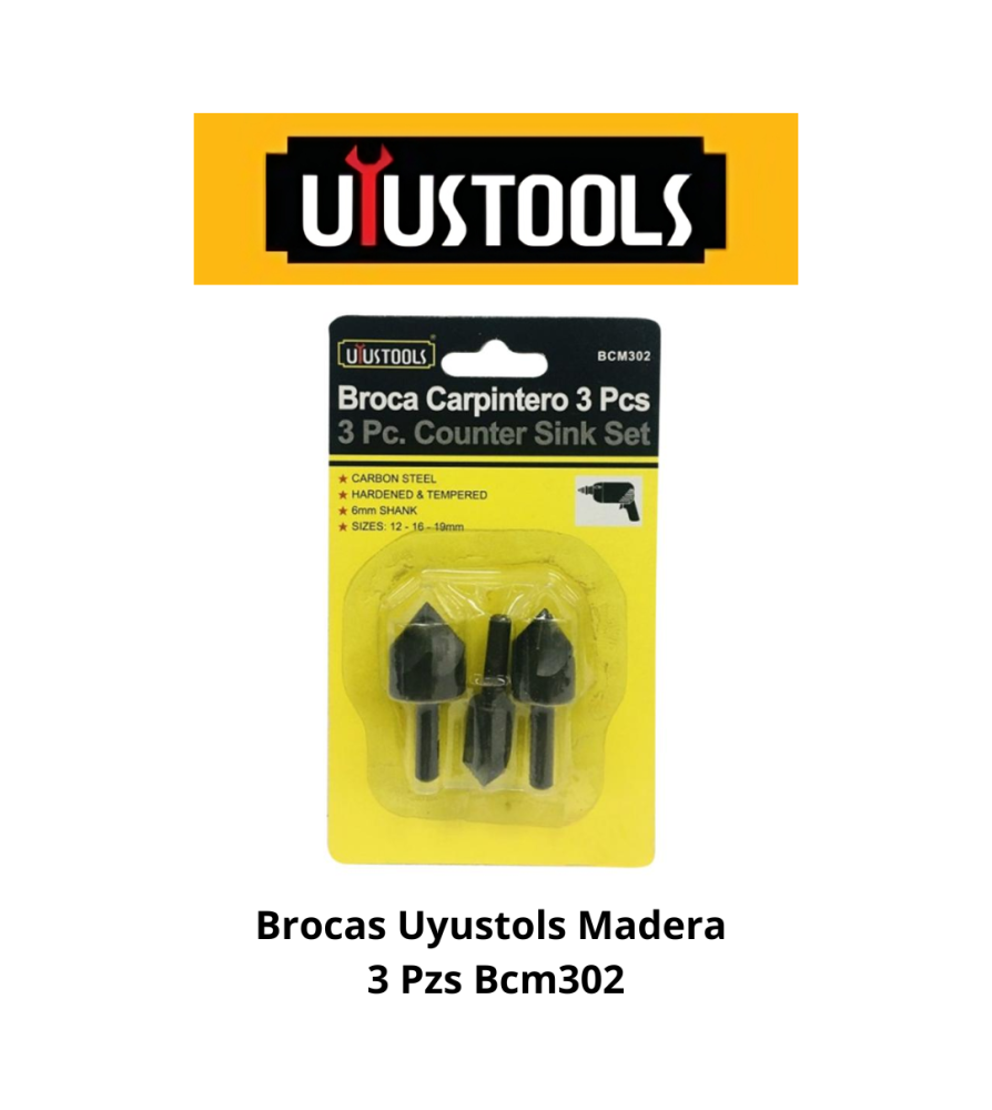 Brocas Uyustools 3 Pzs Madera Bcm302