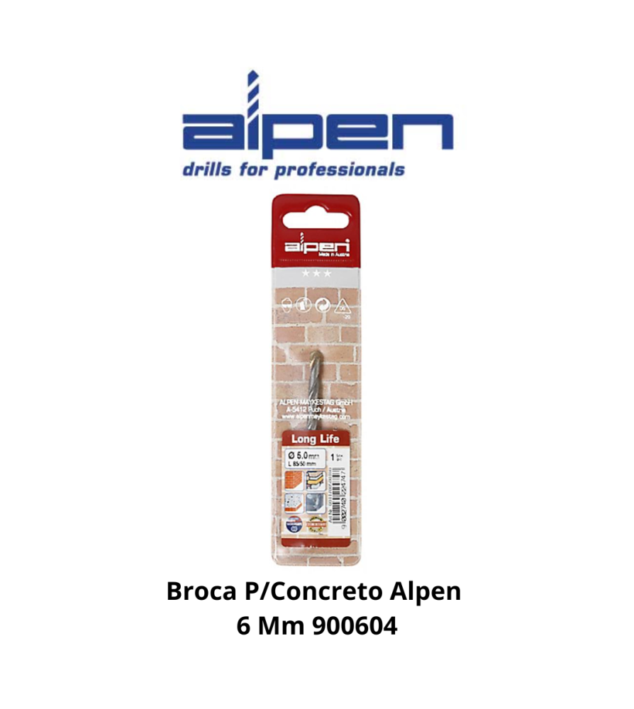 Broca Concreto Alpen Ecef Super 6,0 Mm 900604/240