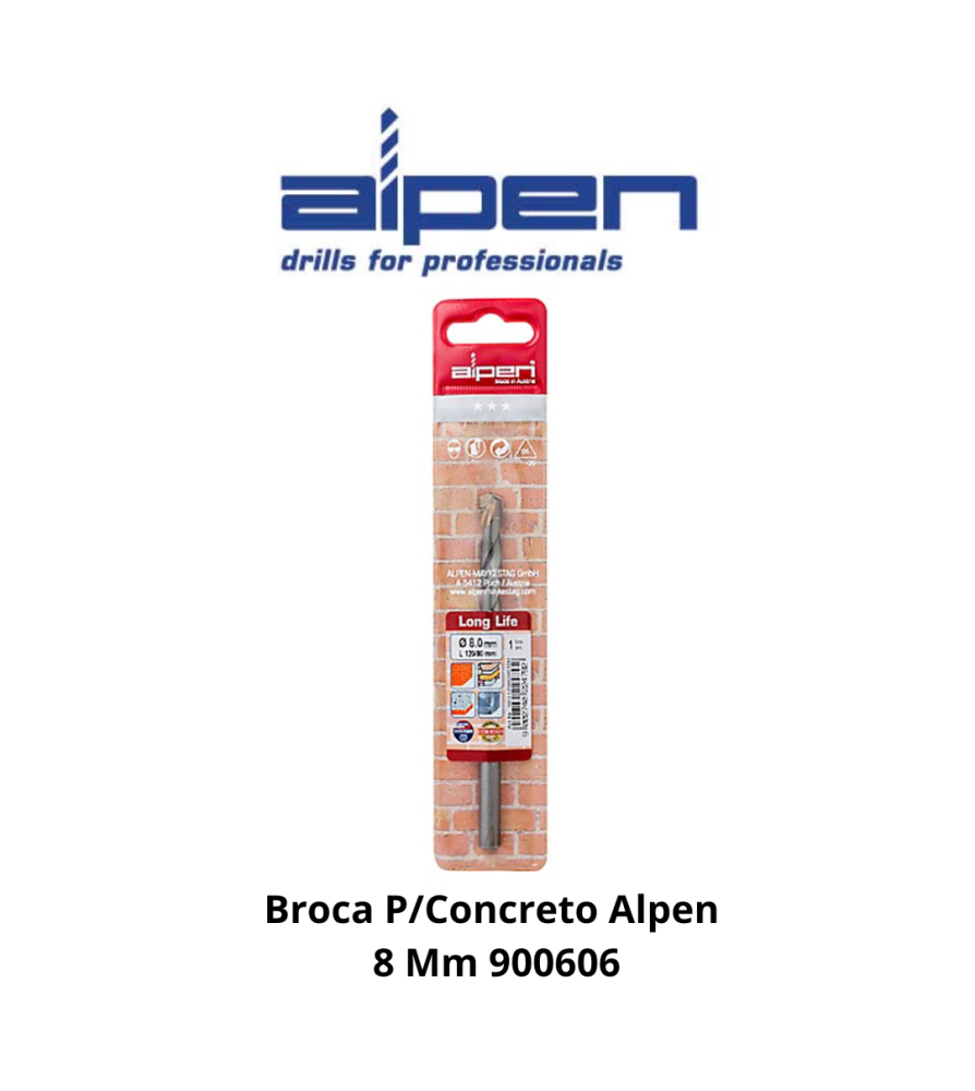 Broca Concreto Alpen Ecef Super 8,0 Mm 900606/240
