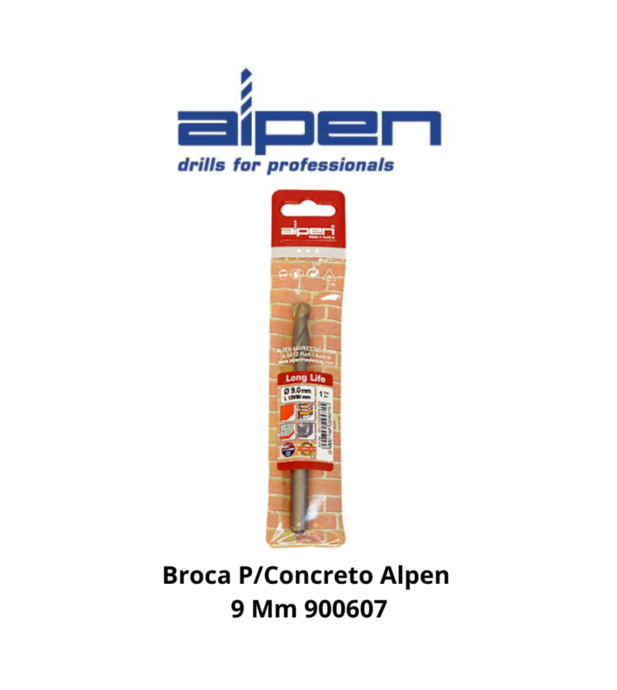 Broca Concreto Alpen Ecef Super 9,0 Mm 900607/240