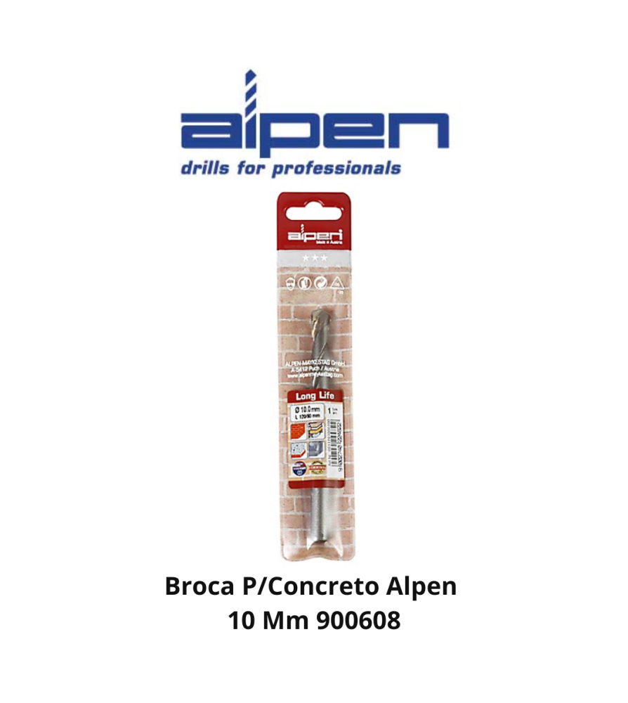 Broca Concreto Alpen Ecef Super 10,0 Mm 900608/241