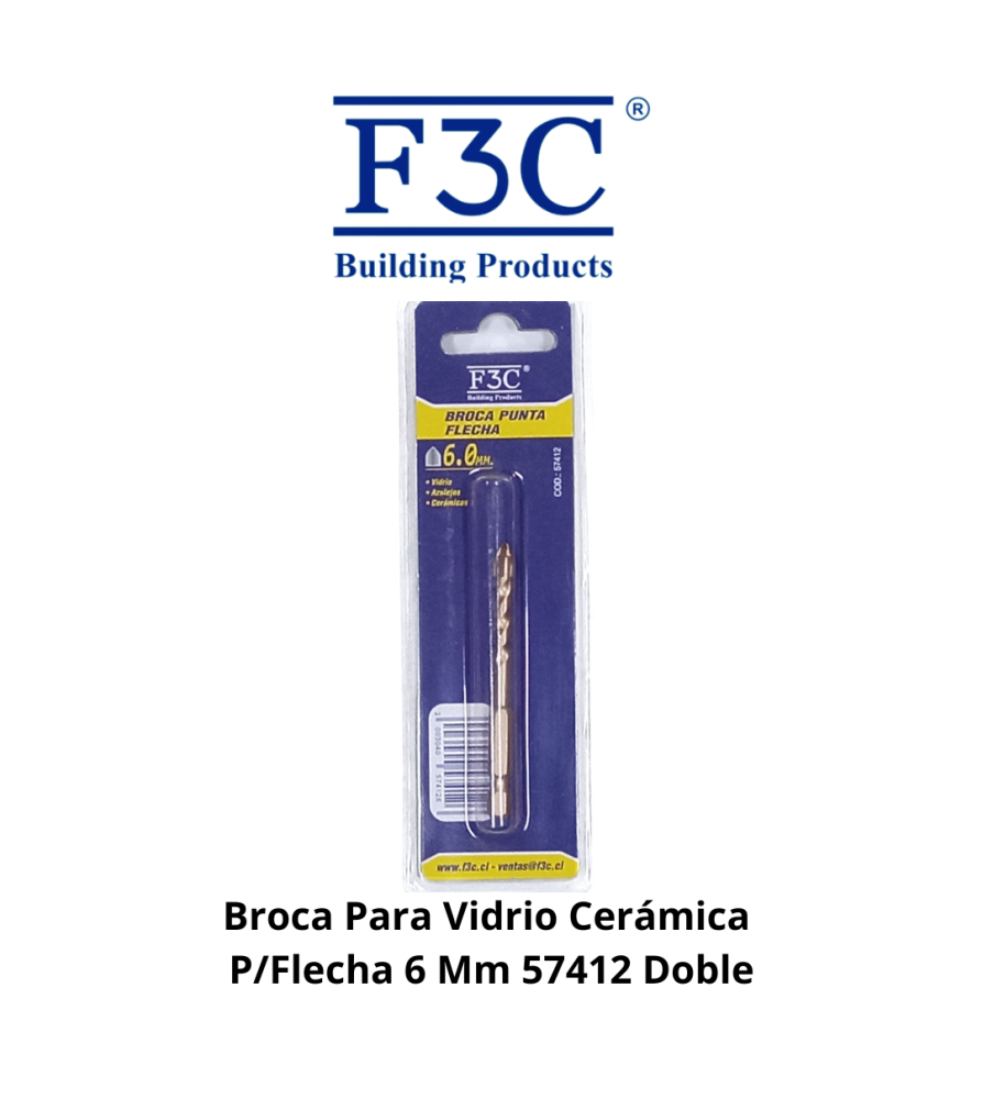 Broca Para Vidrio Ceramica P/flecha 6 Mm 57412 D