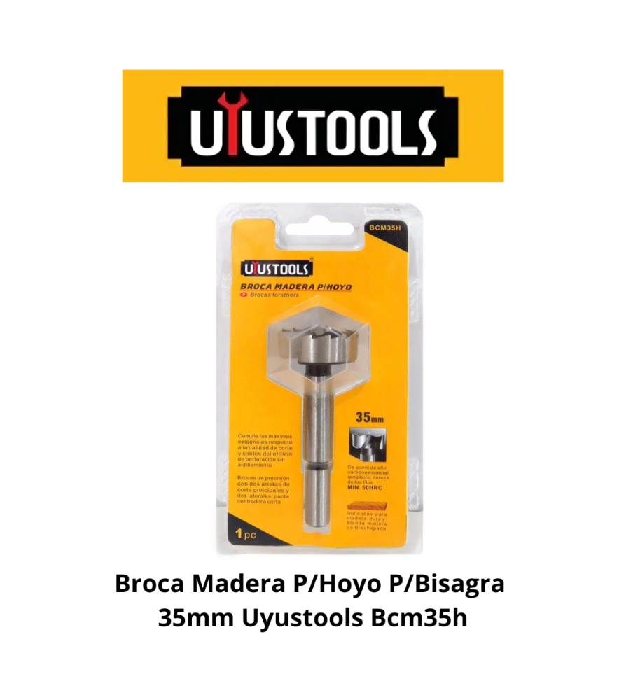 Broca Madera P/hoyo P/bisagra 35mm Uyustools Bcm35