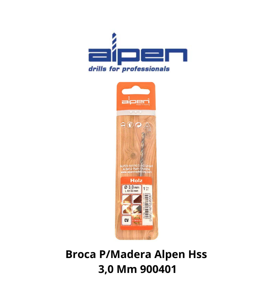 Broca P/madera Alpen Hss 3,0 Mm 900401