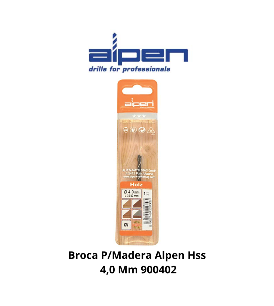 Broca P/madera Alpen Hss 4,0 Mm 900402