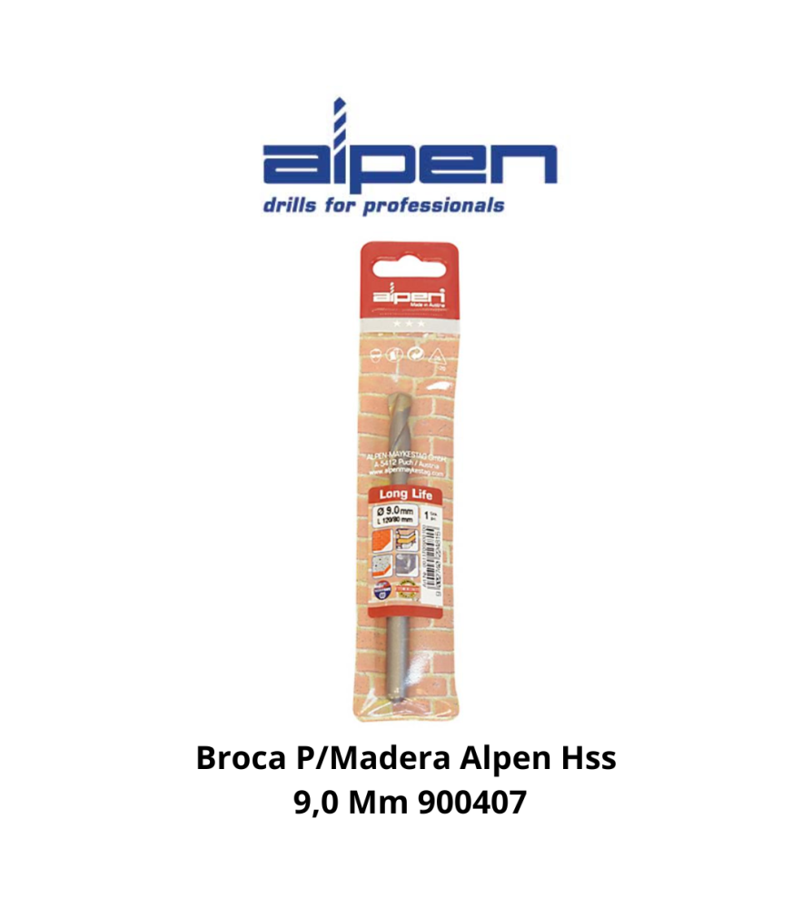 Broca P/madera Alpen Hss 9,0 Mm 900407