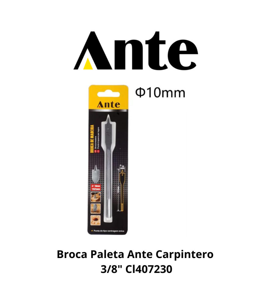 Broca Paleta Ante Carpintero 3/8" Cl407230