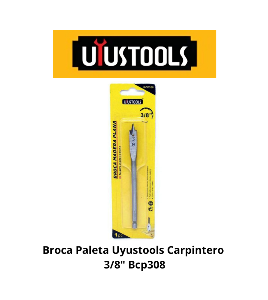 Broca Paleta Uyustools Carpintero 3/8" Bcp308