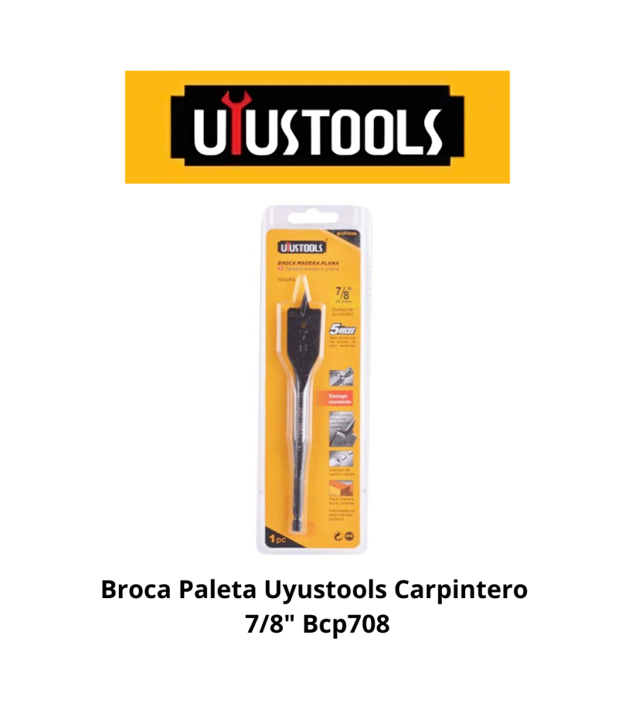 Broca Paleta Uyustools Carpintero 7/8" Bcp708