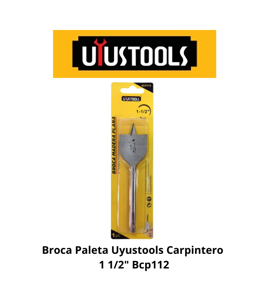 Broca Paleta Uyustools Carpintero 1 1/2" Bcp112