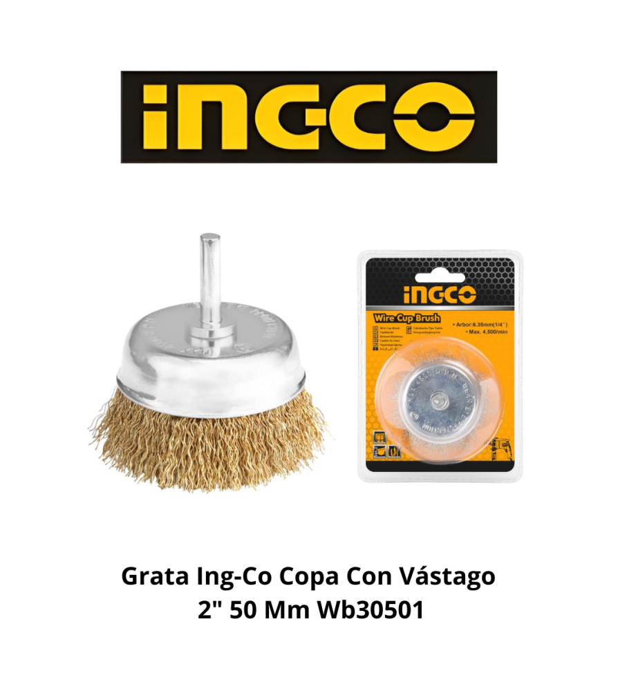 Grata Ingco Copa Con Vastago 2" 50 Mm Wb30501