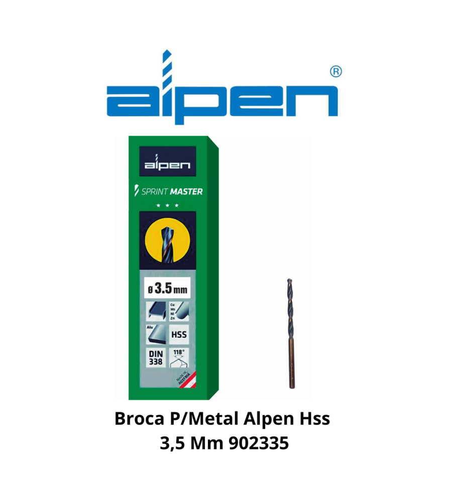 Broca P/metal Alpen/ecef Hss 3,5 Mm 902335/46035