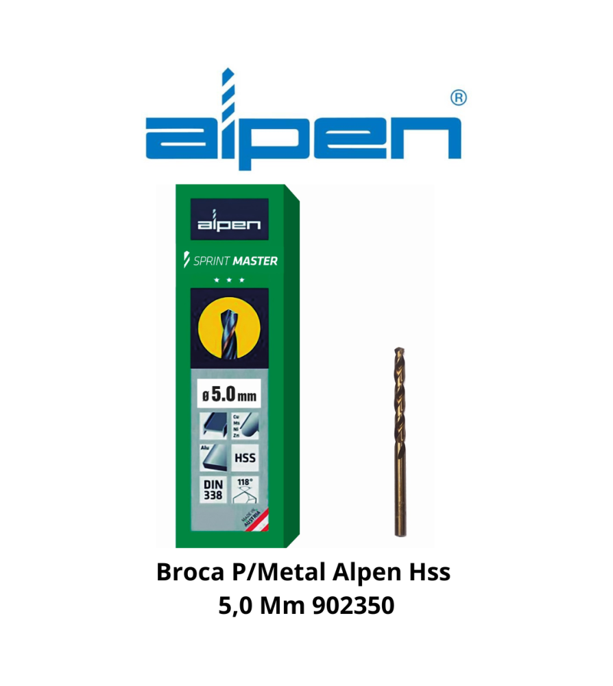 Broca P/metal Alpen/ecef Hss 5,0 Mm 902350/460500