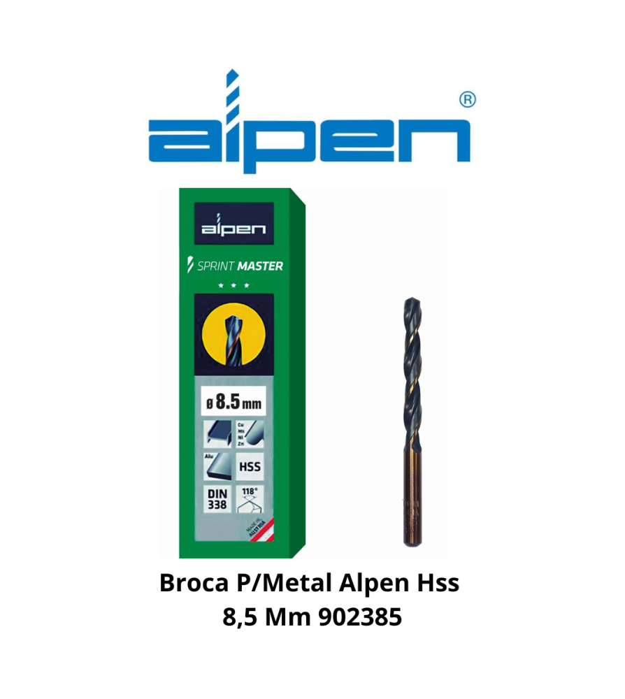 Broca P/metal Alpen/ecef Hss 8,5 Mm 902385/460850