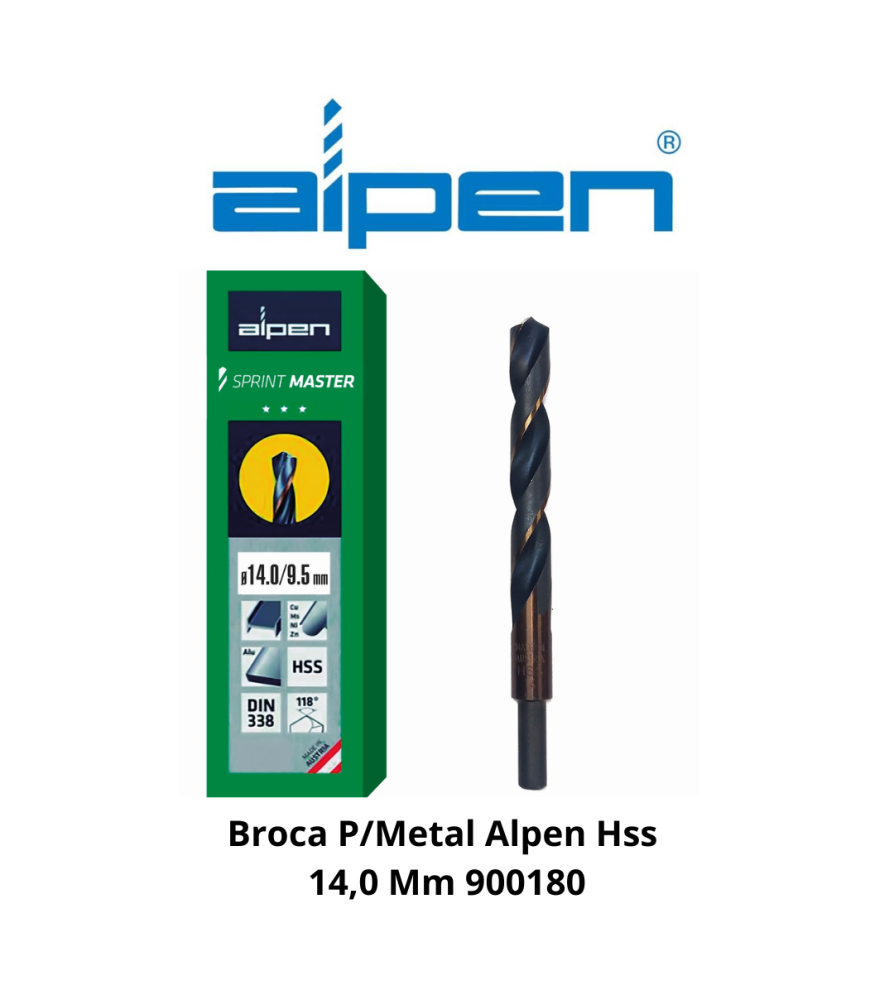 Broca P/metal Alpen/ecef Hss 14,0 Mm 900180/461400