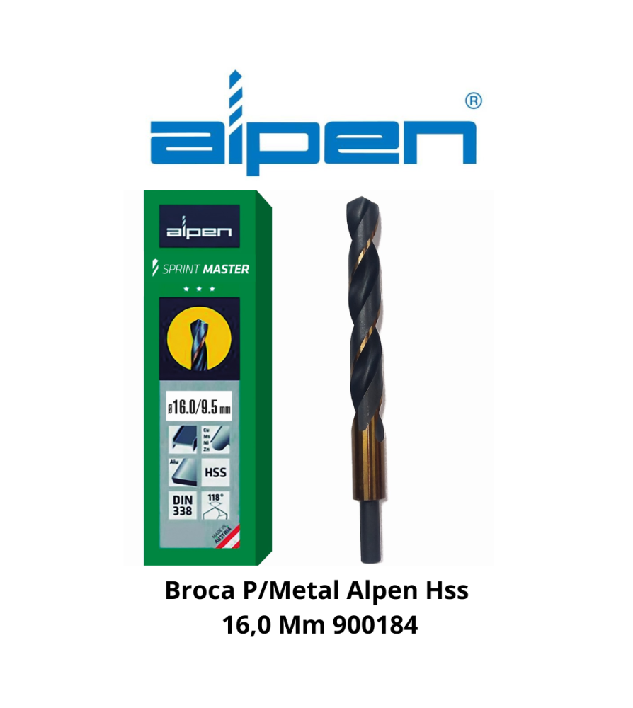 Broca P/metal Alpen/ecef Hss 16,0 Mm 900184/461600