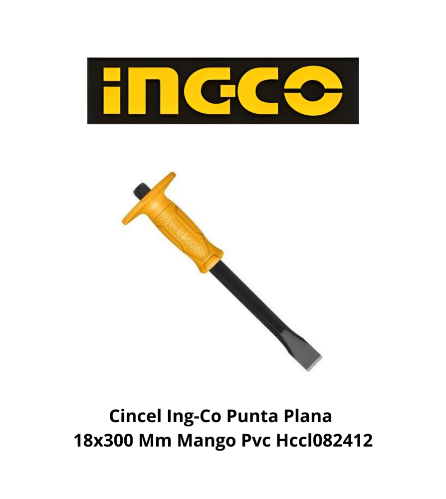 Cincel Ingco Punta Plana 18x300 Mm Mango Pvc Hccl