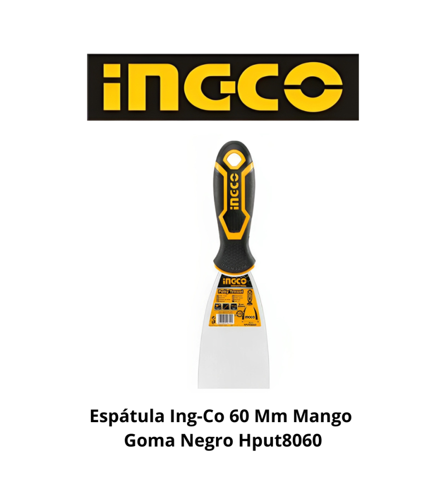 Espatula Ingco 60 Mm Mango Goma Negro Hput8060