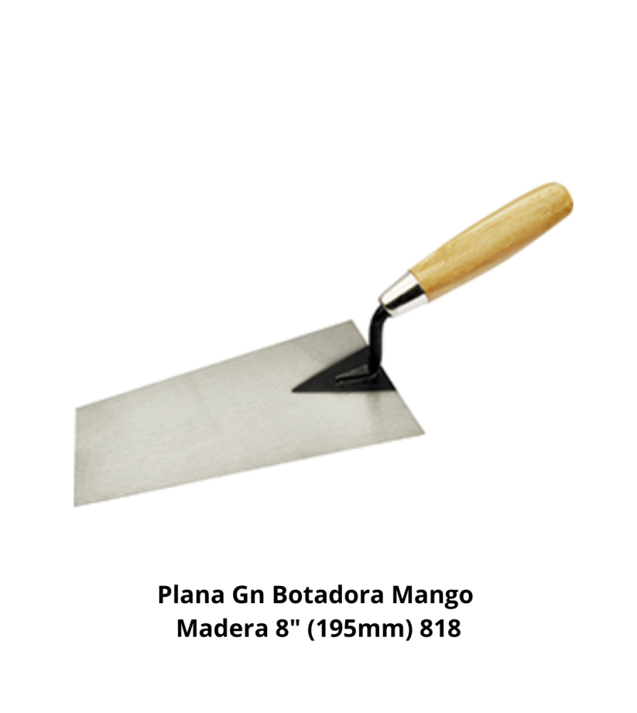 Plana Gn Botadora Mango Madera 8" (195mm) 818