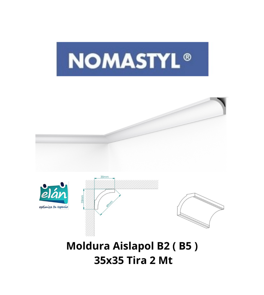Moldura Aislapol B2 ( B5 ) 35x35 Tira 2 Mt Generic