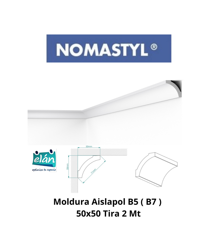 Moldura Aislapol B5 ( B7 ) 50x50 Tira 2 Mt Generic