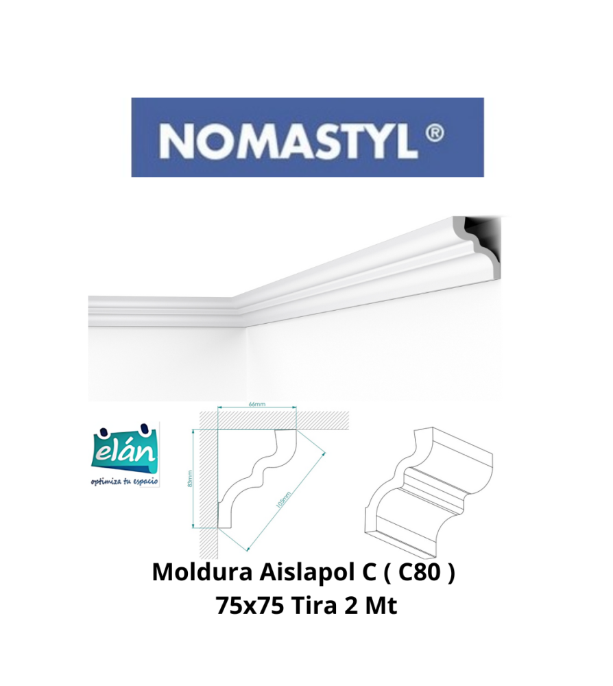 Moldura Aislapol C ( Nmc ) 66x87 Tira 2 Mt Nomasty