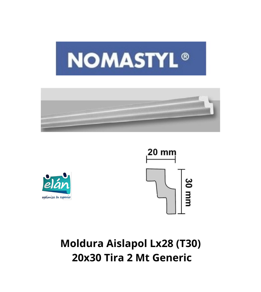 Moldura Aislapol Lx28 (t30) 20x30 Tira 2 Mt Generi