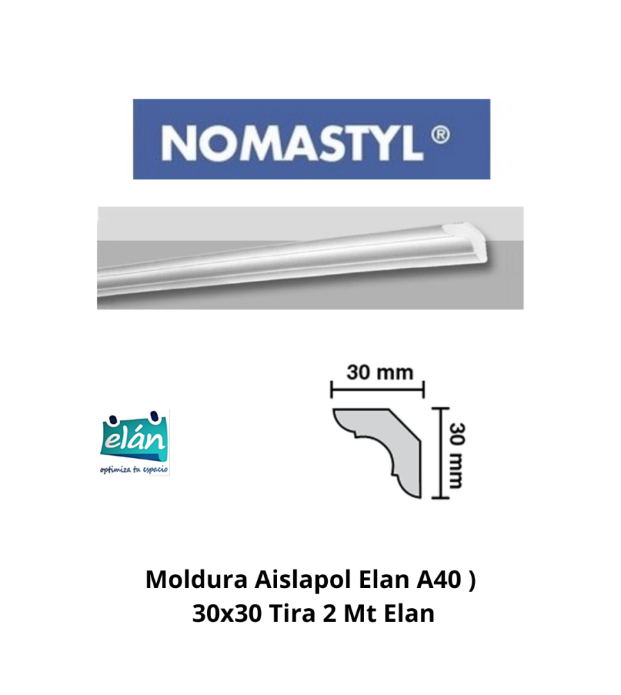 Moldura Aislapol Elan A40 ) 30x30 Tira 2 Mt Elan