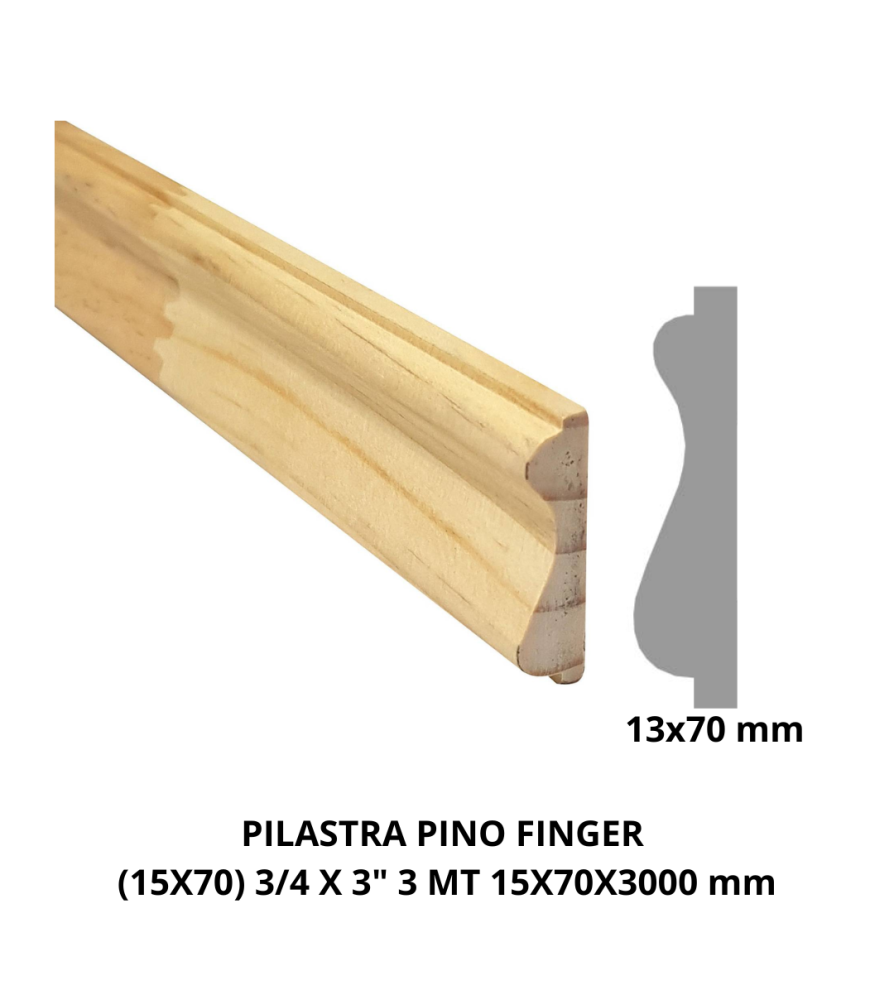 Pilastra Pino Finger (19x66) 3/4 X 3" 3 Mt