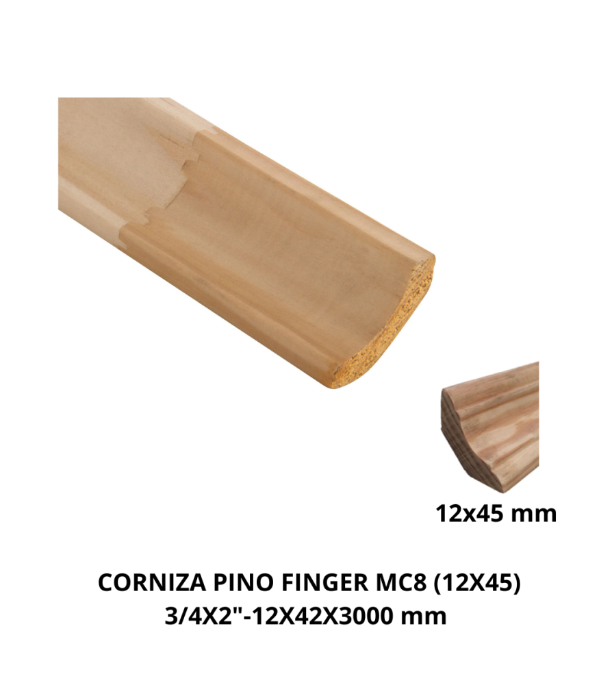 Cornisa Pino Finger Mc8 (12x45) 3/4 X 2 3 Mts