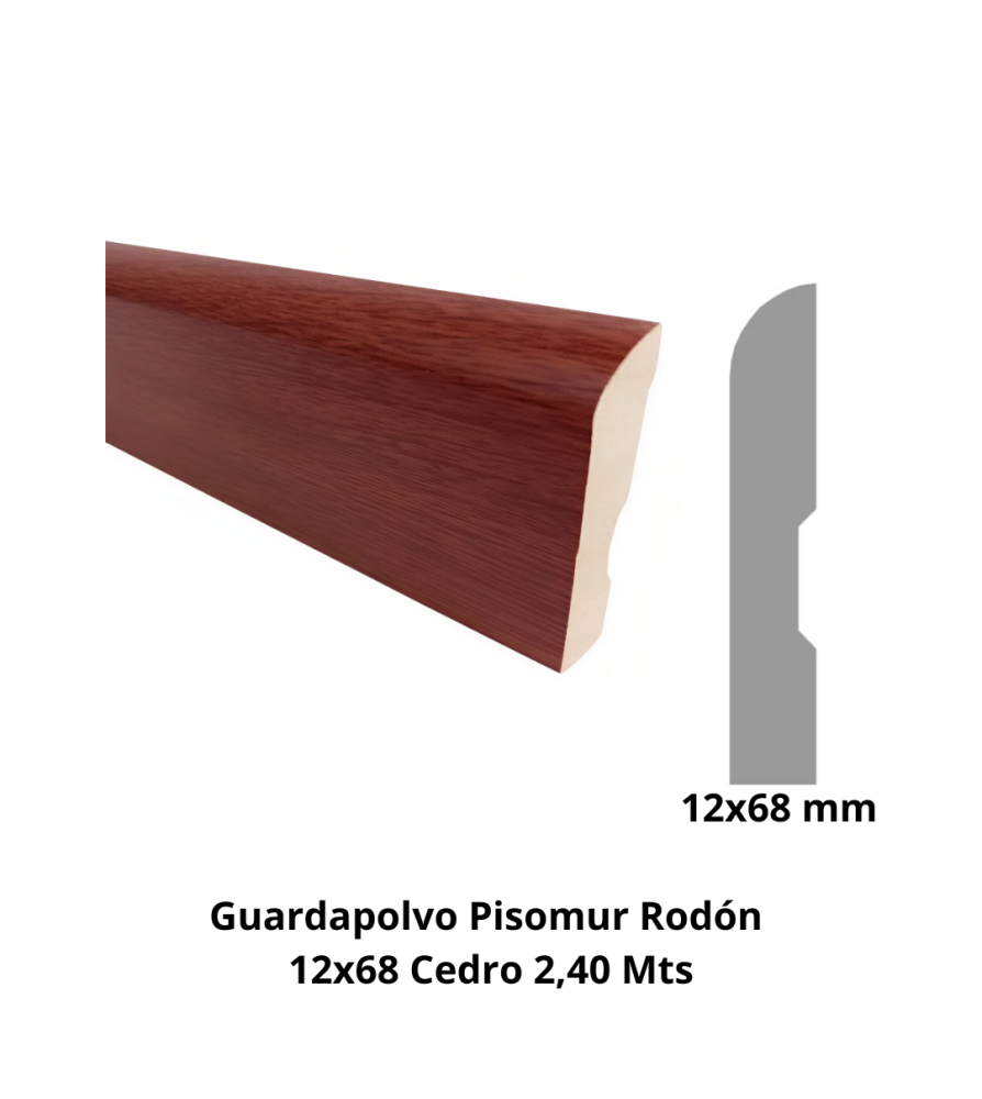 Guardapolvo Pisomur Rodon 12x68 Cedro 2,40 Mts