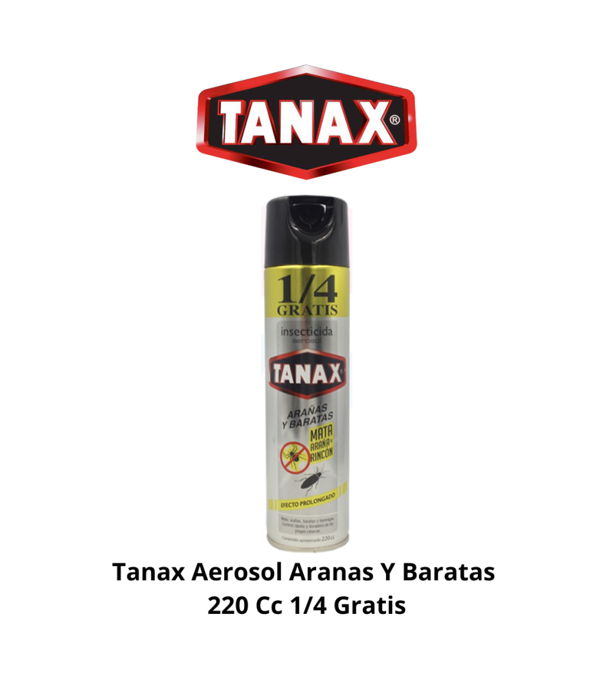 Tanax Aerosol Aranas Y Baratas 220 Cc 1/4 Gratis