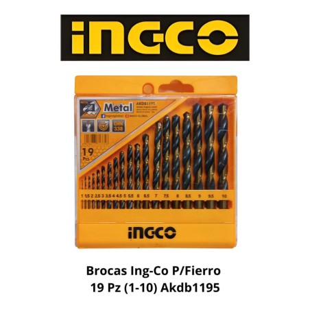 BROCAS INGCO P/FIERRO 19 PZ (1-10) AKDB1195